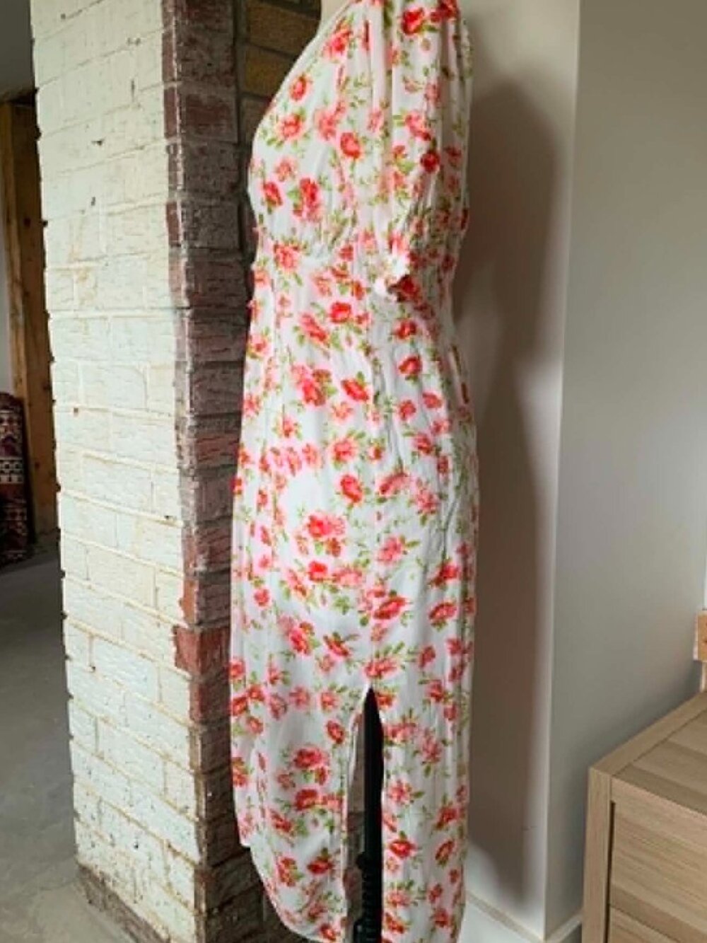 MinkPink Floral Midi Dress Womens Medium Cottagecore Romantic Tea Dress - Picture 6 of 7